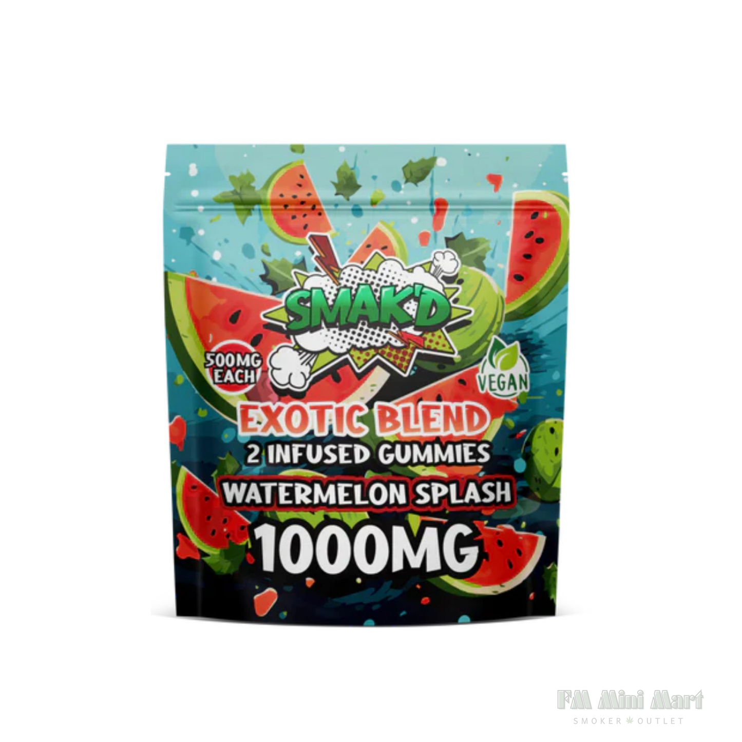 Smak'd Exotic Blend THC Infused Gummies I 1,000mg | 2 PC