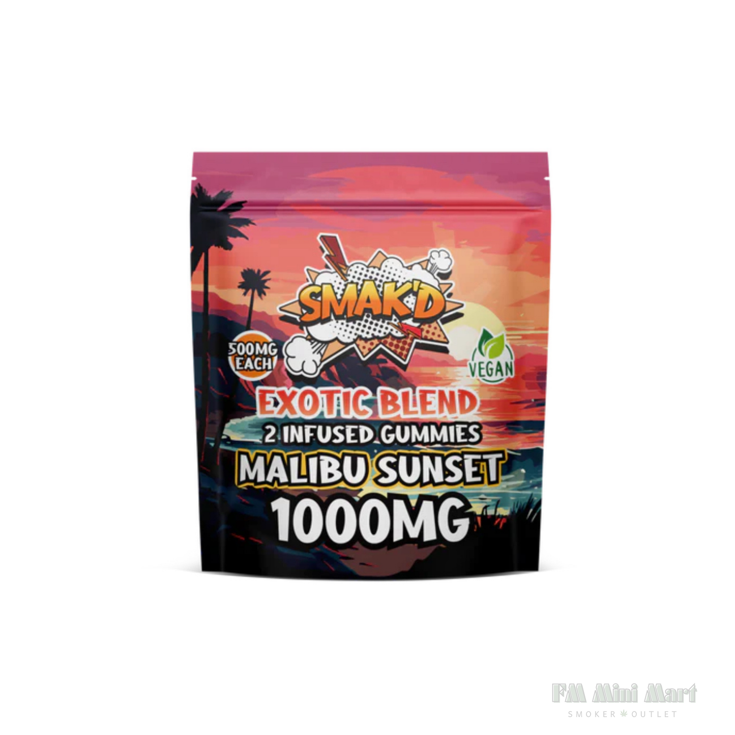 Smak'd Exotic Blend THC Infused Gummies I 1,000mg | 2 PC