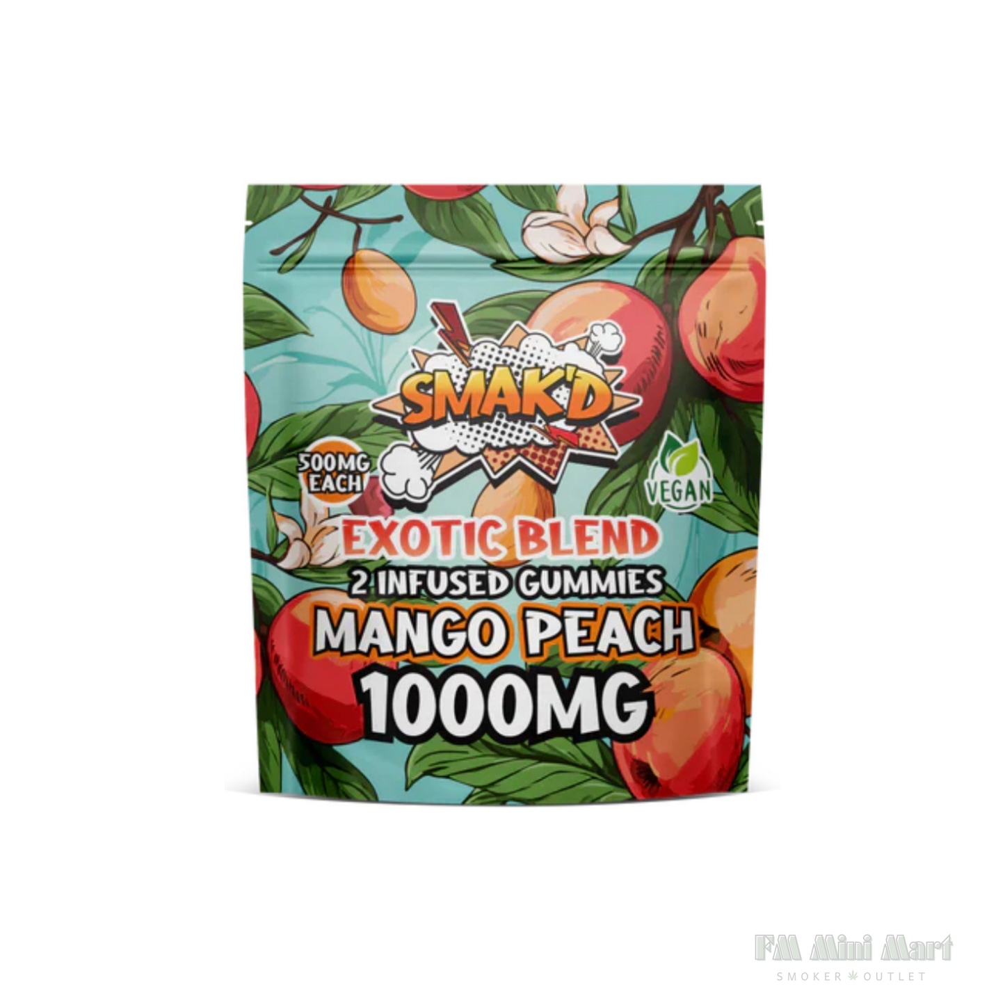 Smak'd Exotic Blend THC Infused Gummies I 1,000mg | 2 PC