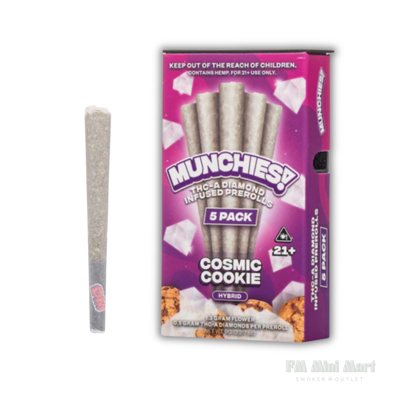 Munchies THC-A Diamond Infused Pre Rolls 5G