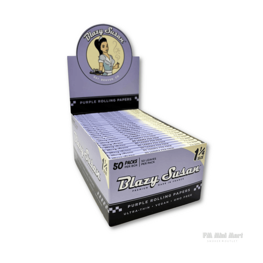 Blazy Susan Purple Rolling Papers – 1 1/4 Size Full Box