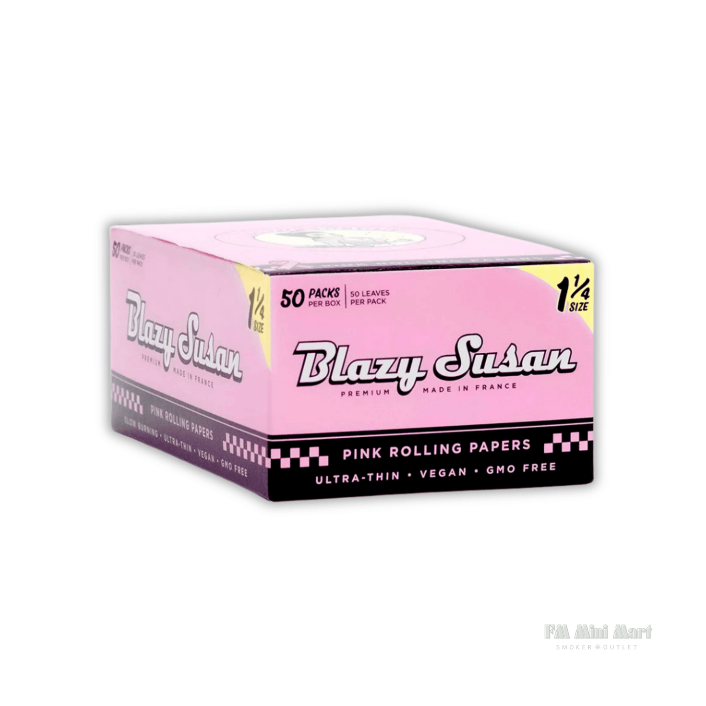 Blazy Susan Pink Rolling Papers – 1 1/4 Size Full Box