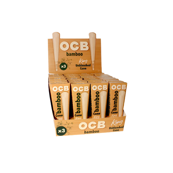 OCB Bamboo Pre-Rolled Cones | King | Unbleached