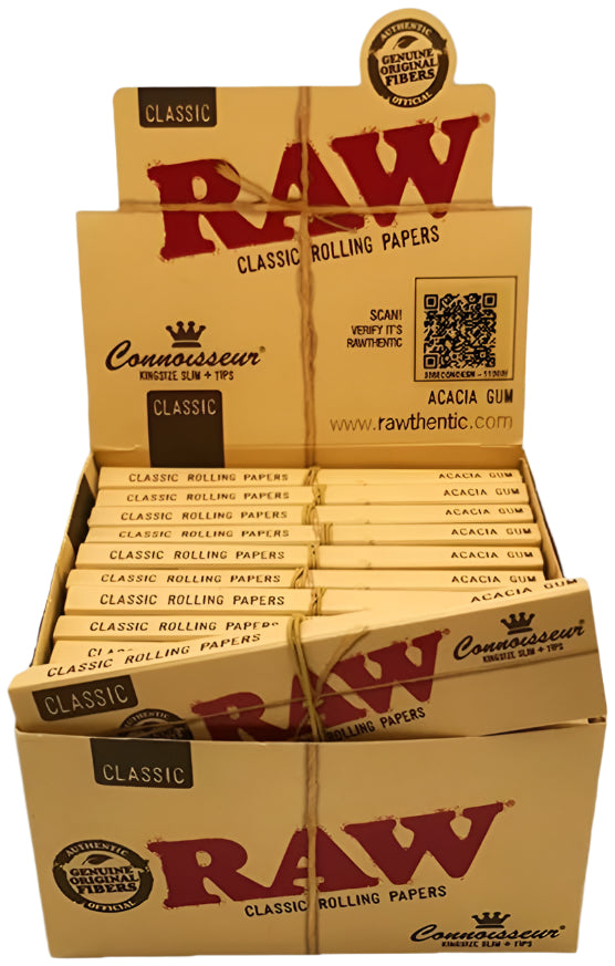 RAW CONNOISSEUR CLASSIC ROLLING PAPERS W/ TIPS KING